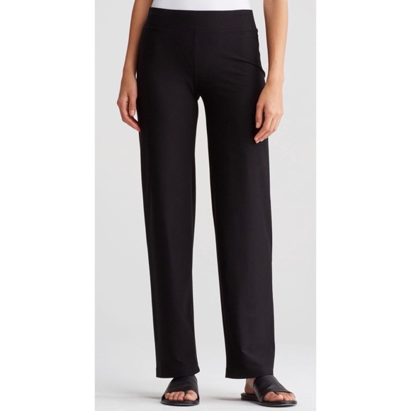 eileen fisher black crepe pants